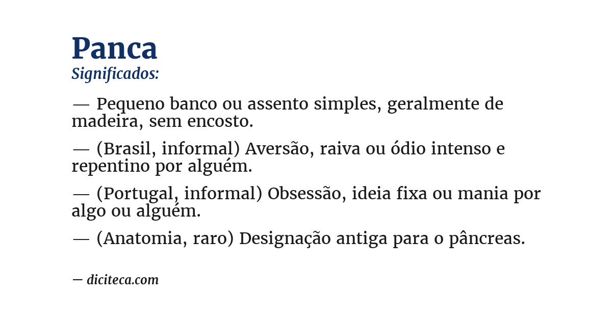 Significado de panca