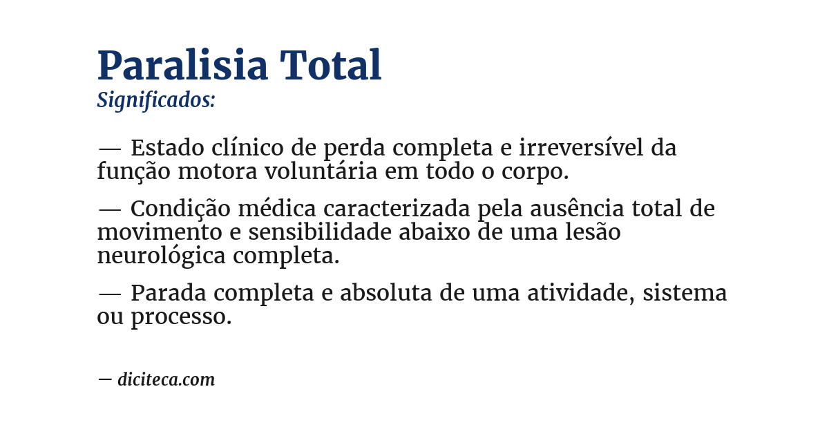 Significado de paralisia total