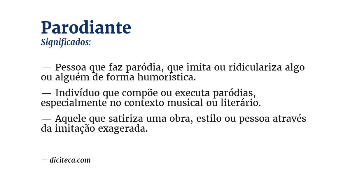 Significado de parodiante