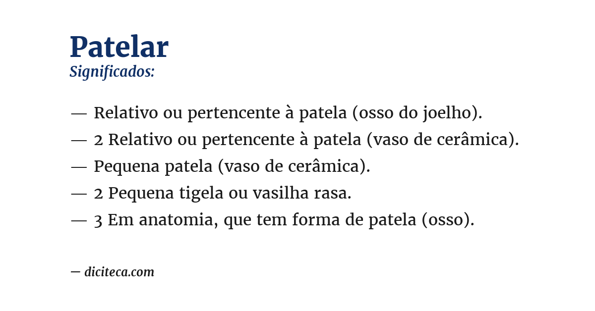 Significado de patelar