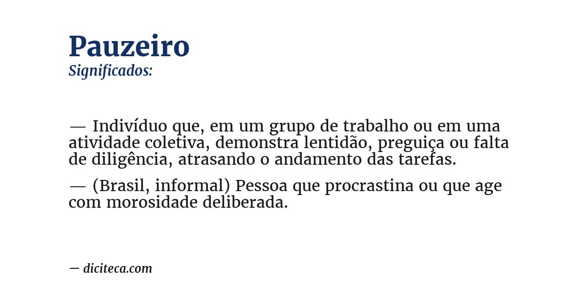 Significado de pauzeiro