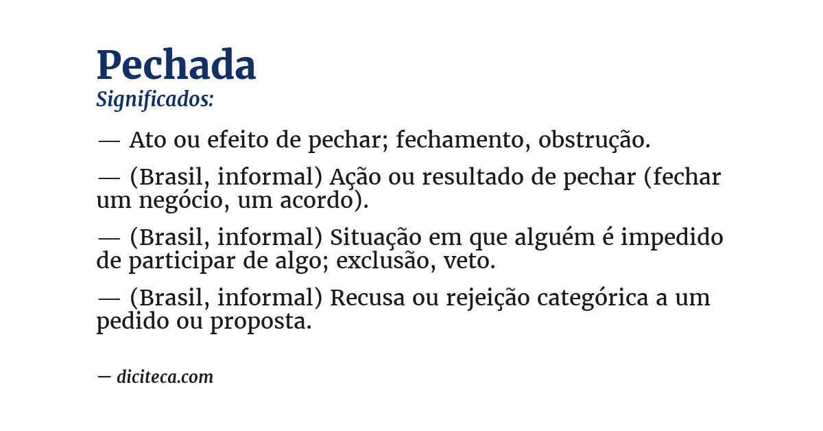 Significado de pechada