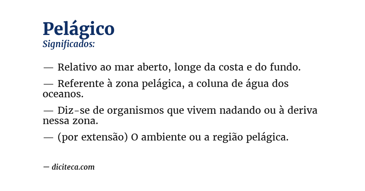 Significado de pelágico