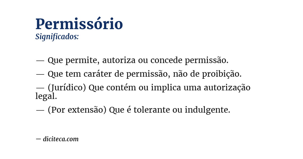 Significado de permissório