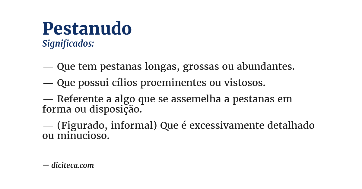 Significado de pestanudo