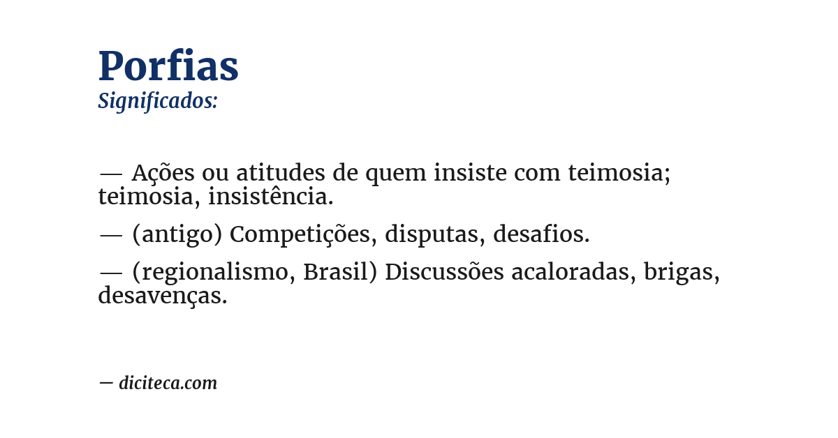 Significado de porfias