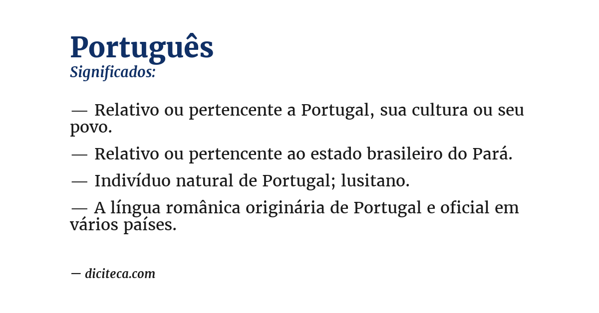 Significado de português