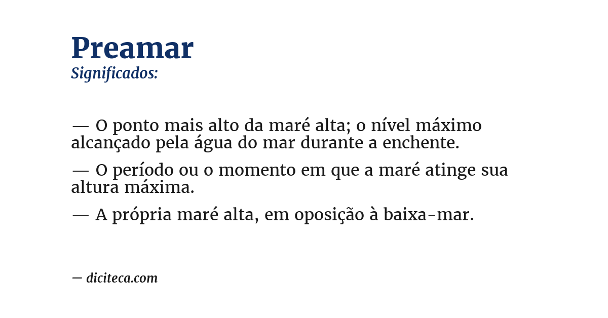 Significado de preamar