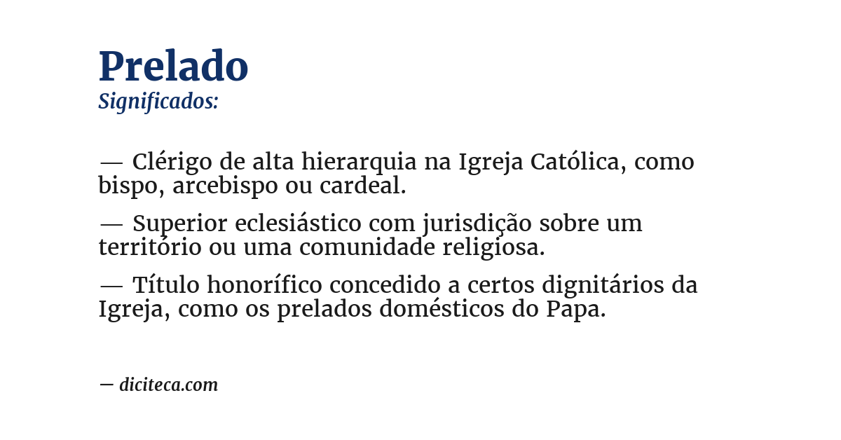 Significado de prelado