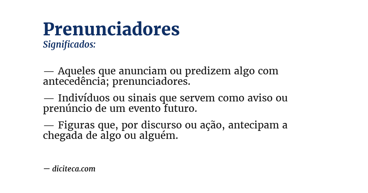 Significado de prenunciadores