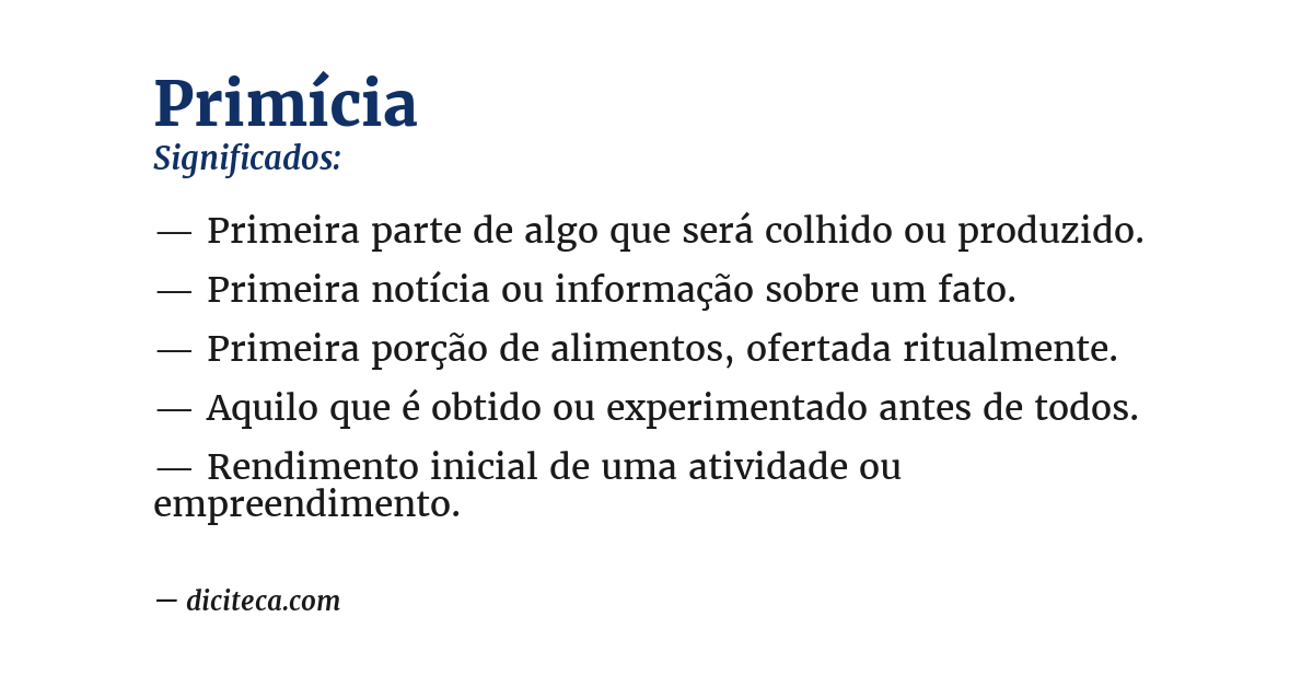 Significado de primícia