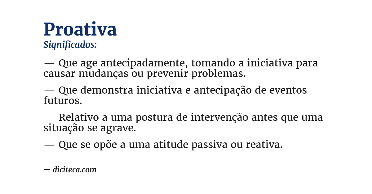 Significado de proativa