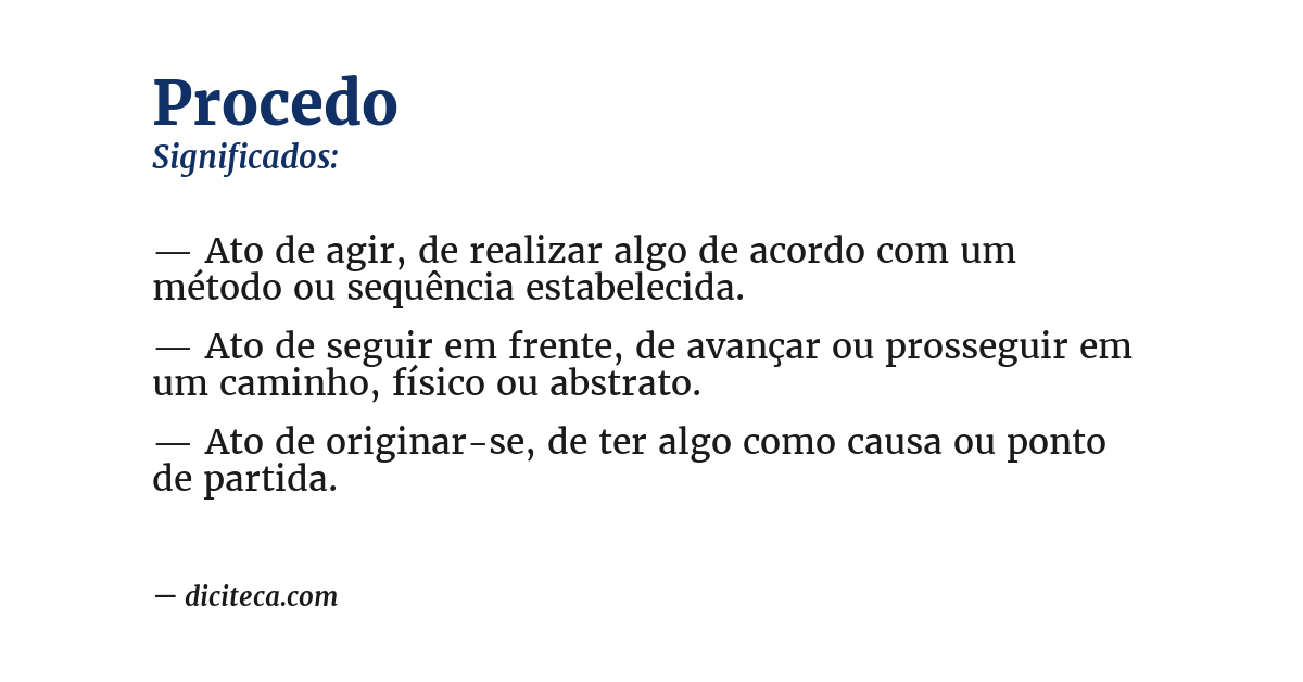 Significado de procedo
