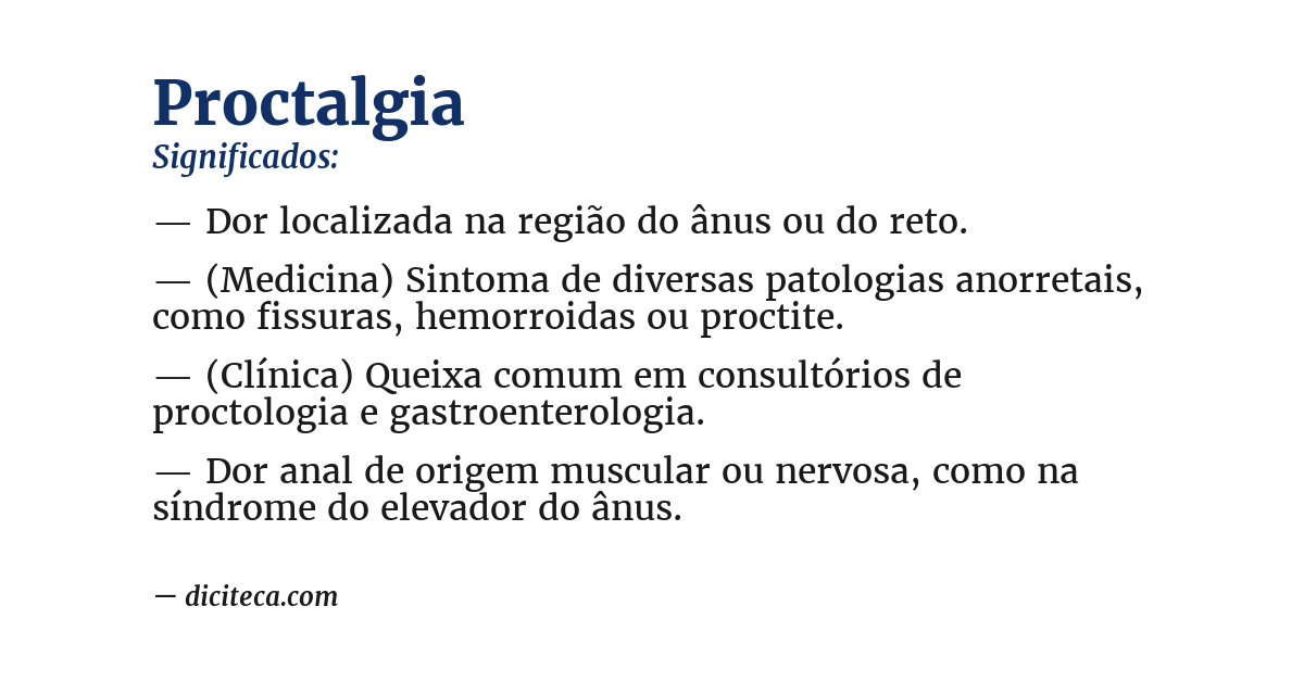 Significado de proctalgia