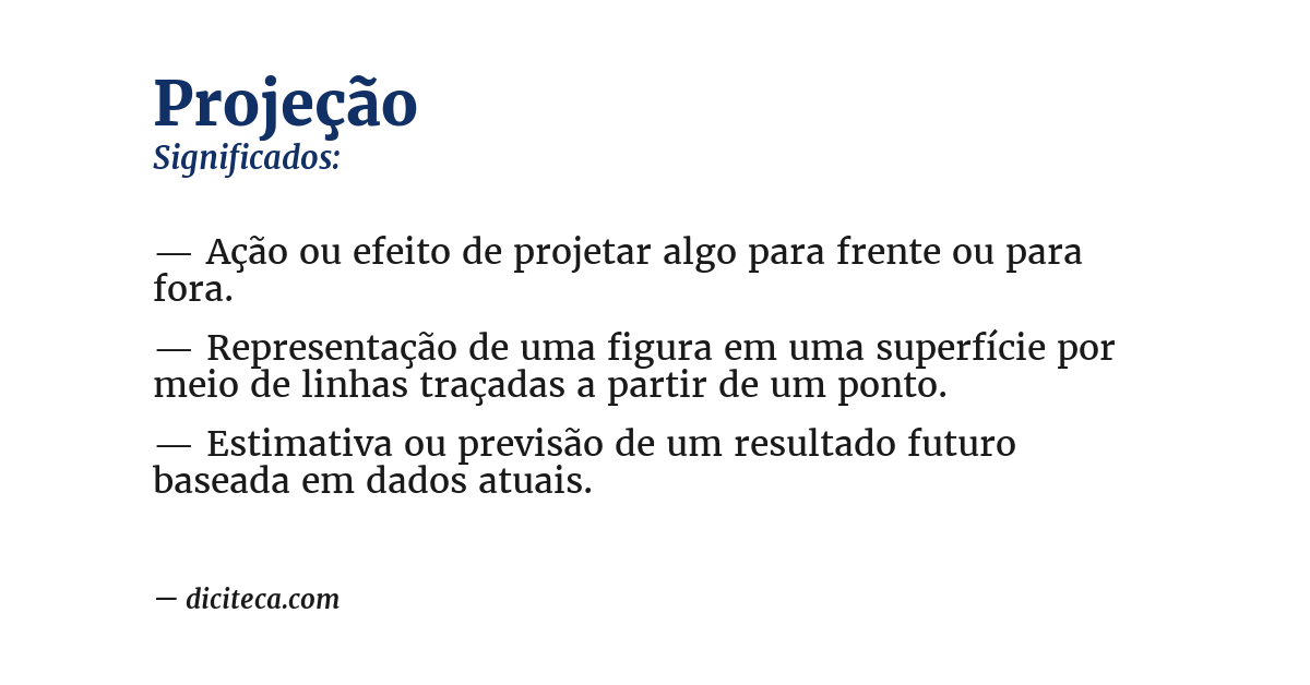 Significado de projeção