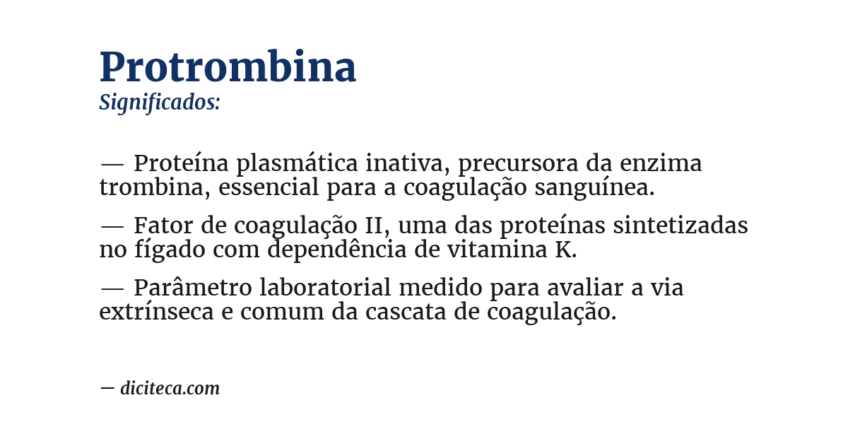 Significado de protrombina