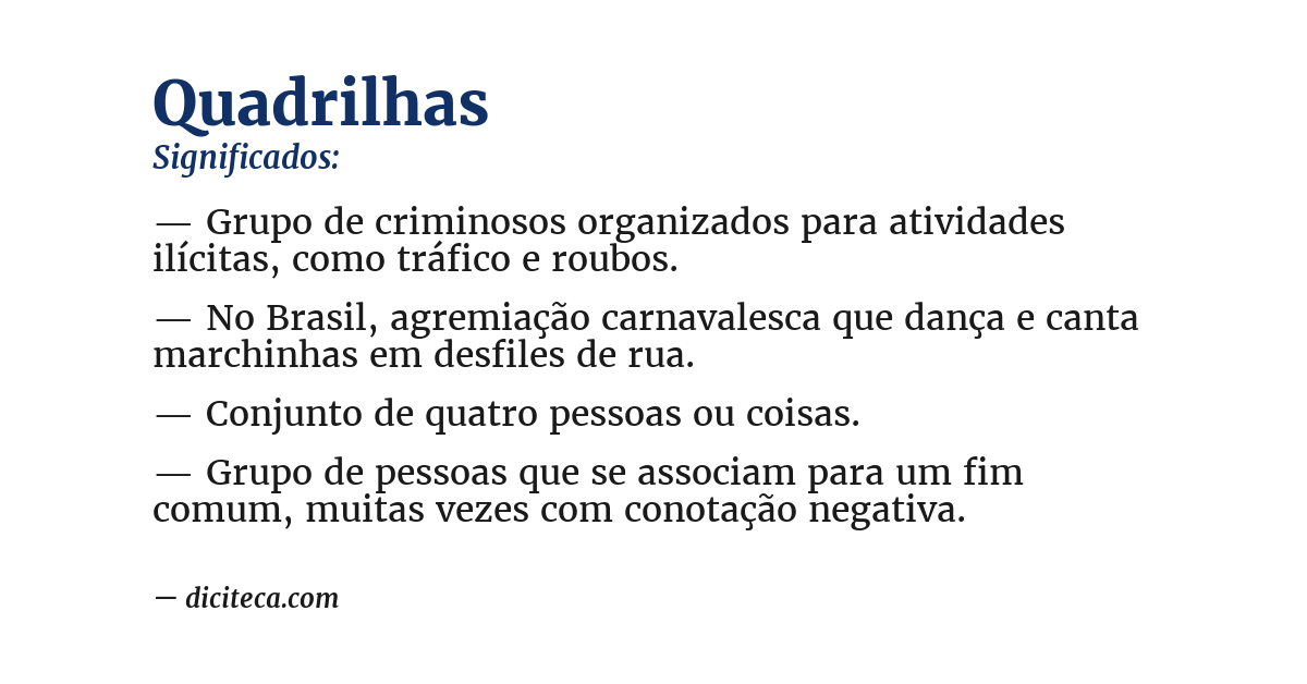Significado de quadrilhas