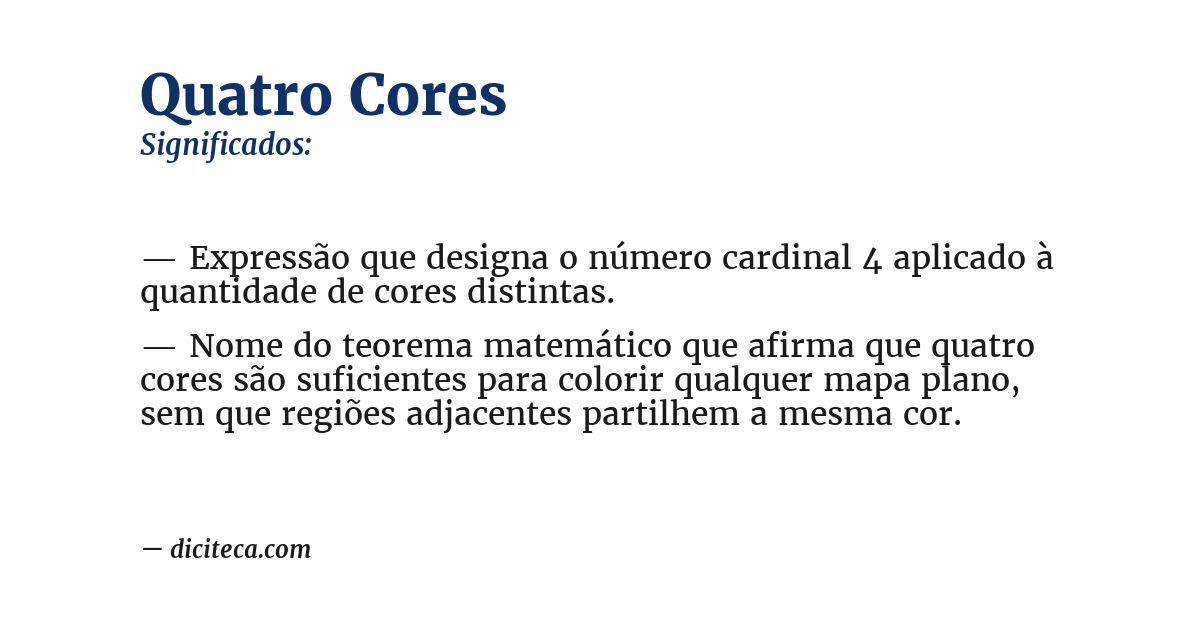 Significado de quatro cores