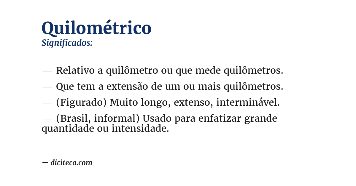 Significado de quilométrico