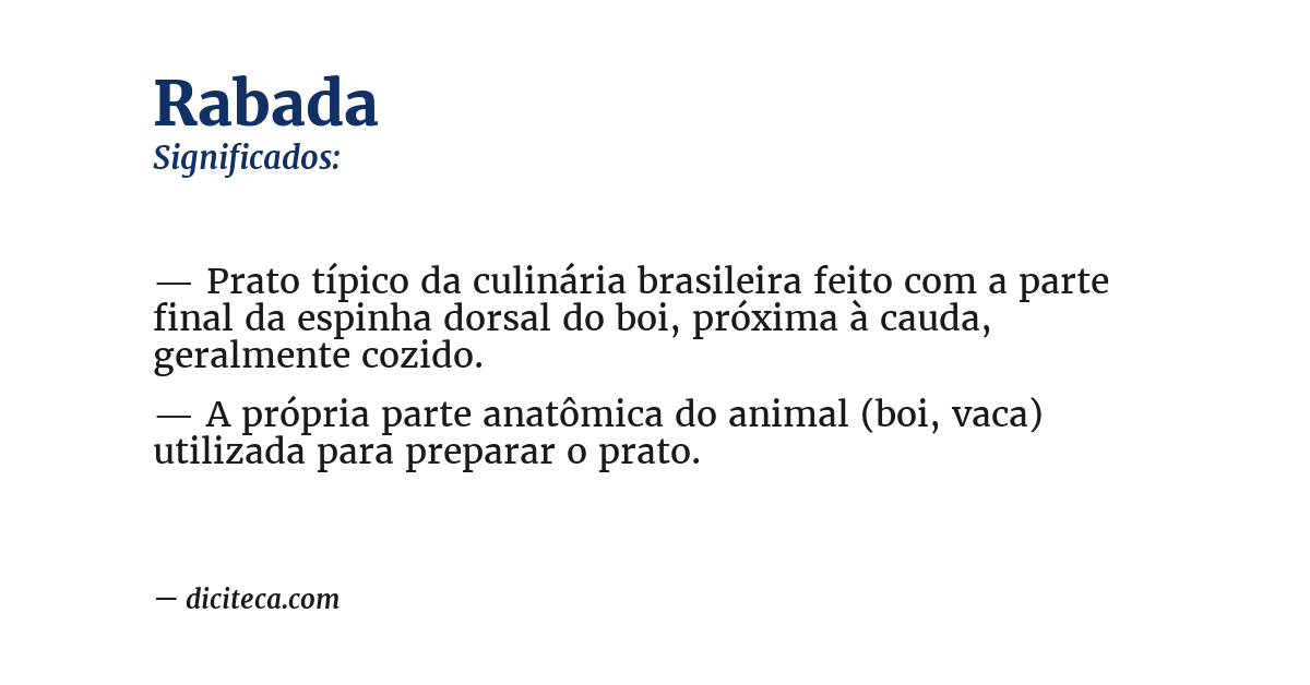 Significado de rabada