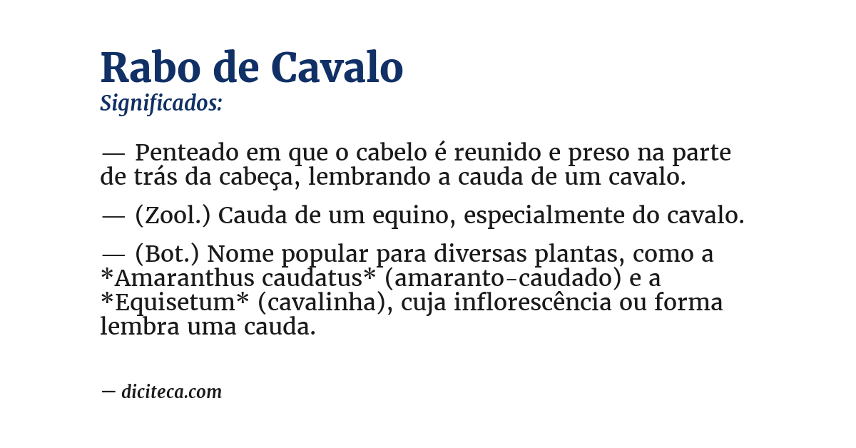 Significado de rabo de cavalo