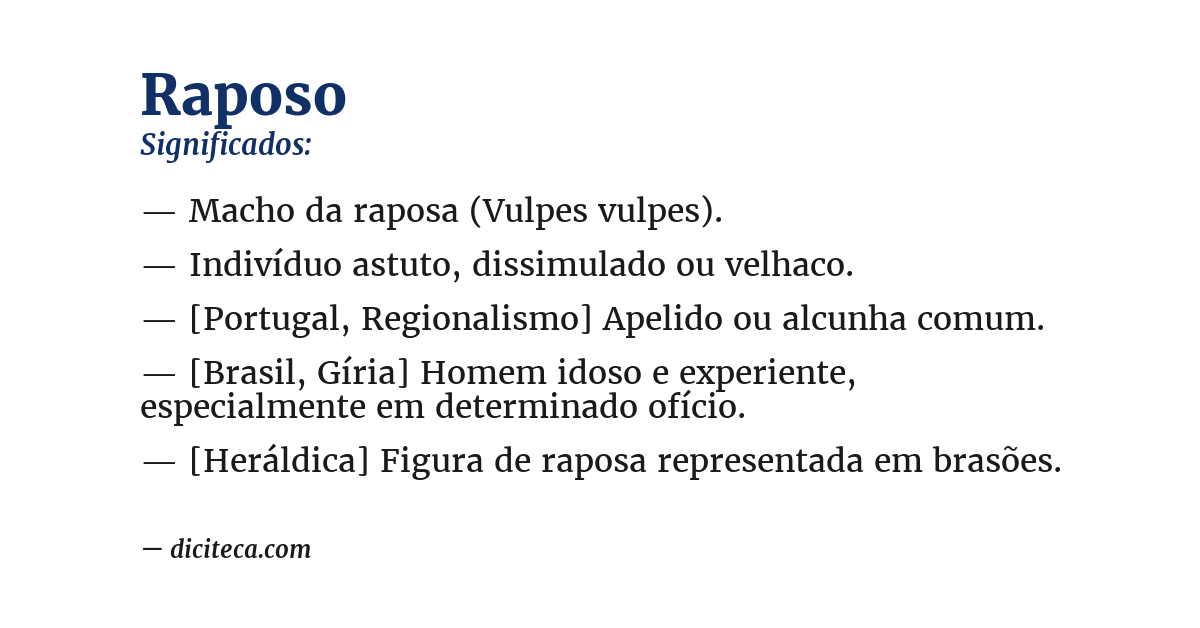 Significado de raposo