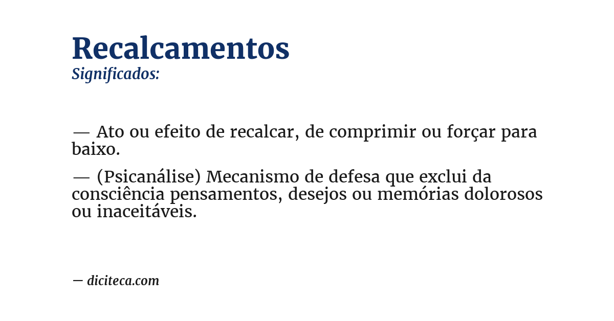 Significado de recalcamentos