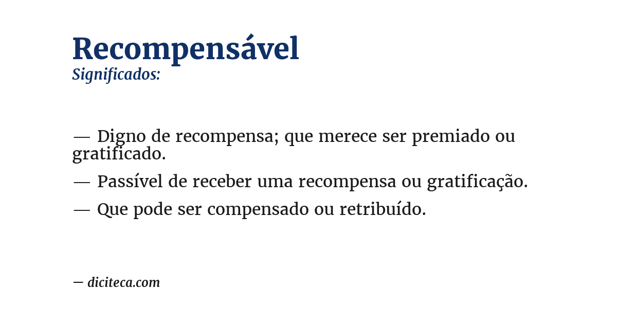 Significado de recompensável