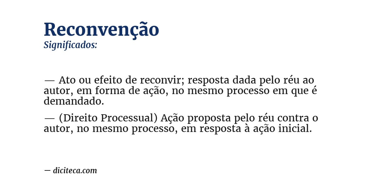 Significado de reconvenção