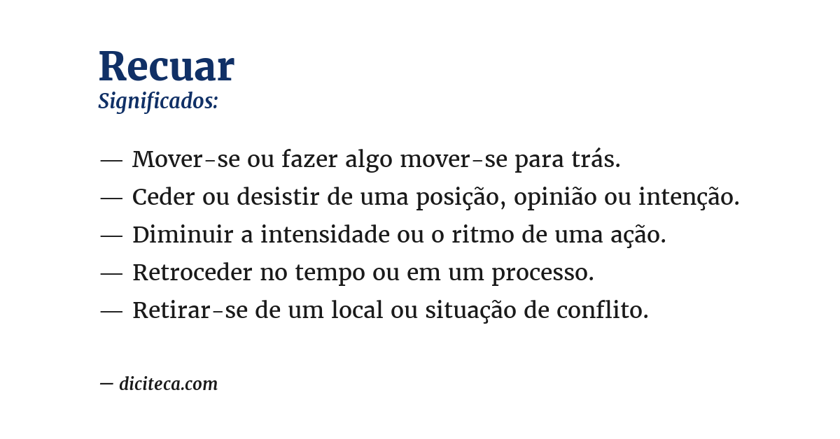 Significado de recuar