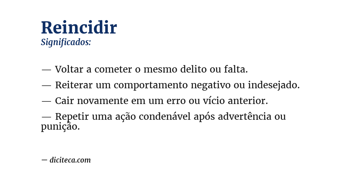 Significado de reincidir