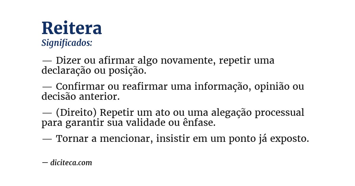 Significado de reitera