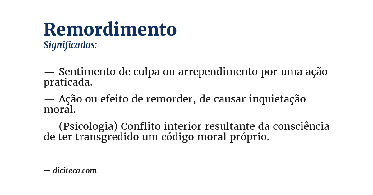 Significado de remordimento