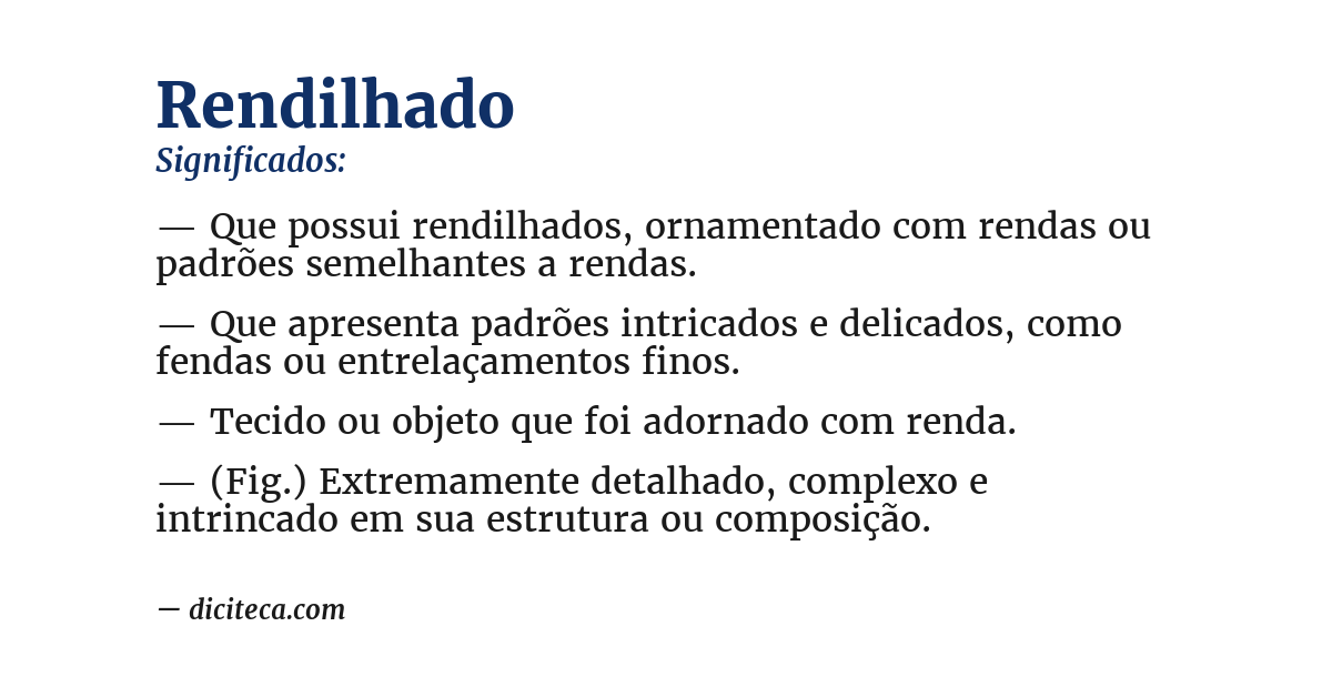 Significado de rendilhado