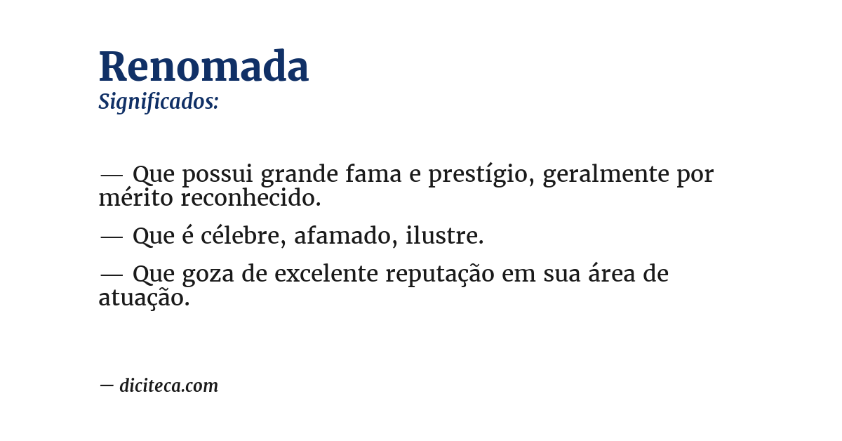 Significado de renomada