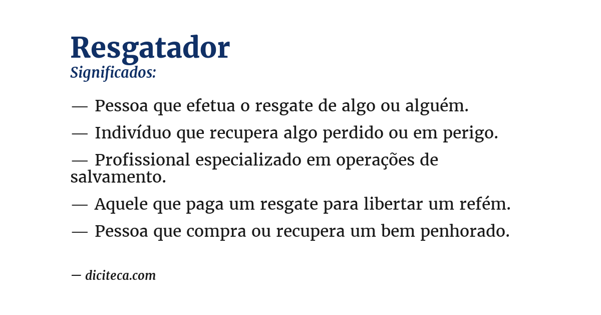 Significado de resgatador