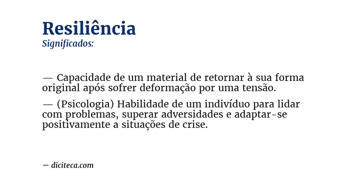 Significado de resiliência