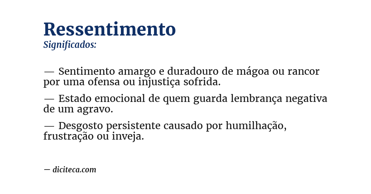Significado de ressentimento