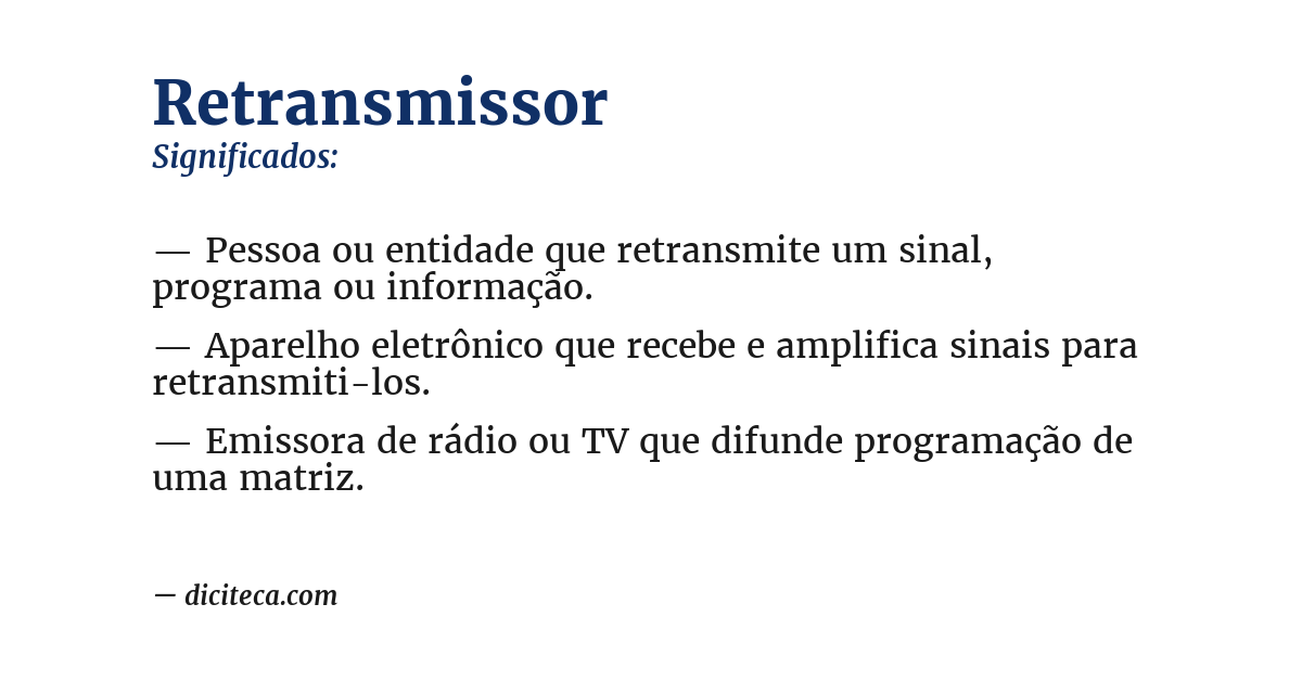 Significado de retransmissor