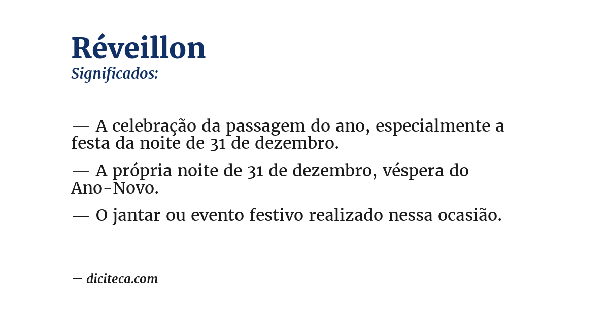 Significado de réveillon