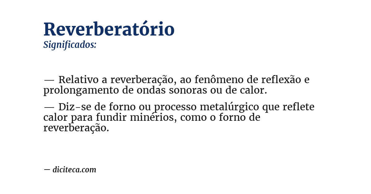 Significado de reverberatório