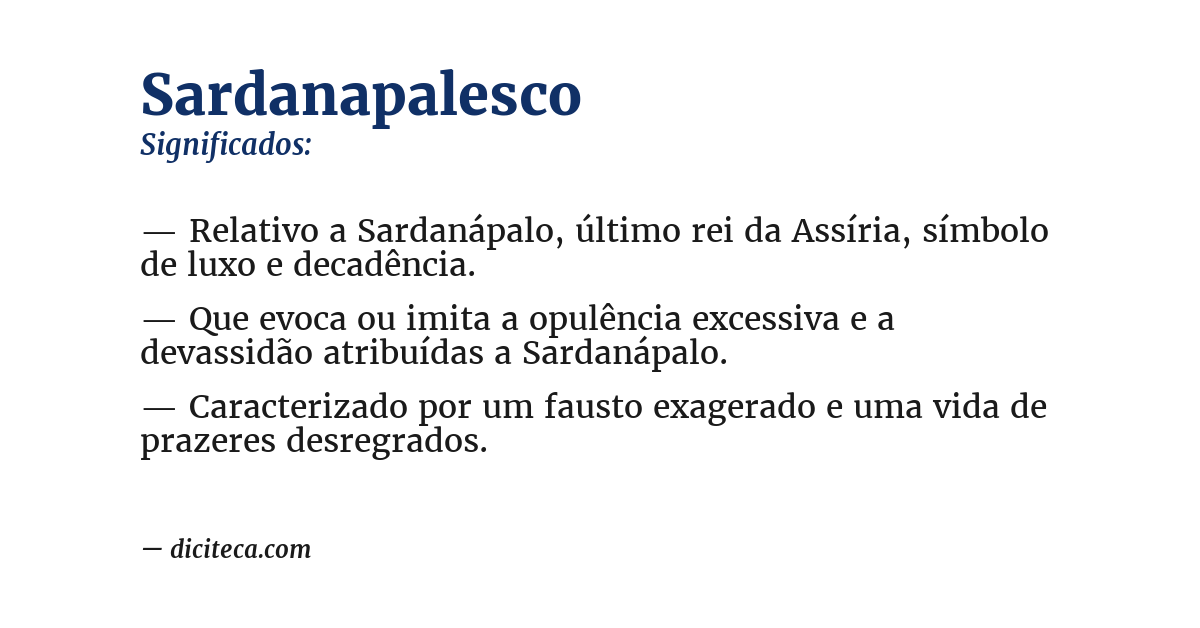 Significado de sardanapalesco