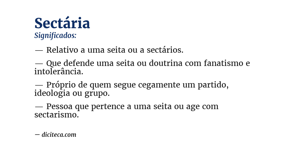 Significado de sectária