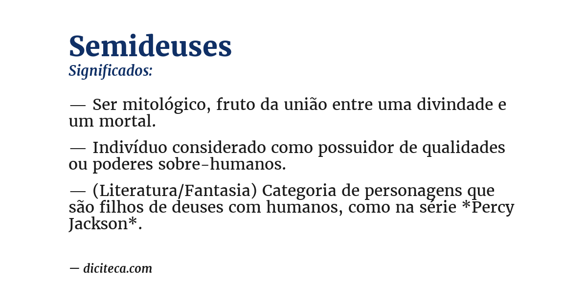 Significado de semideuses