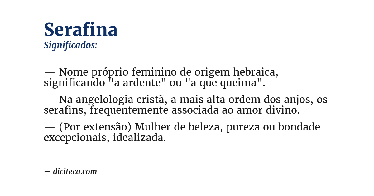 Significado de serafina