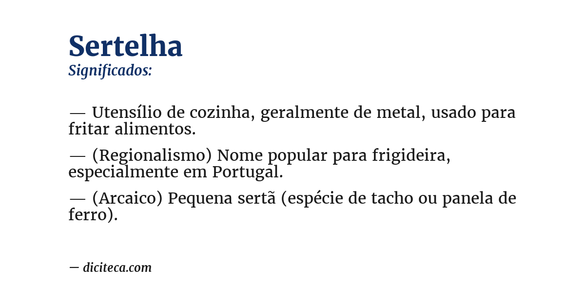 Significado de sertelha
