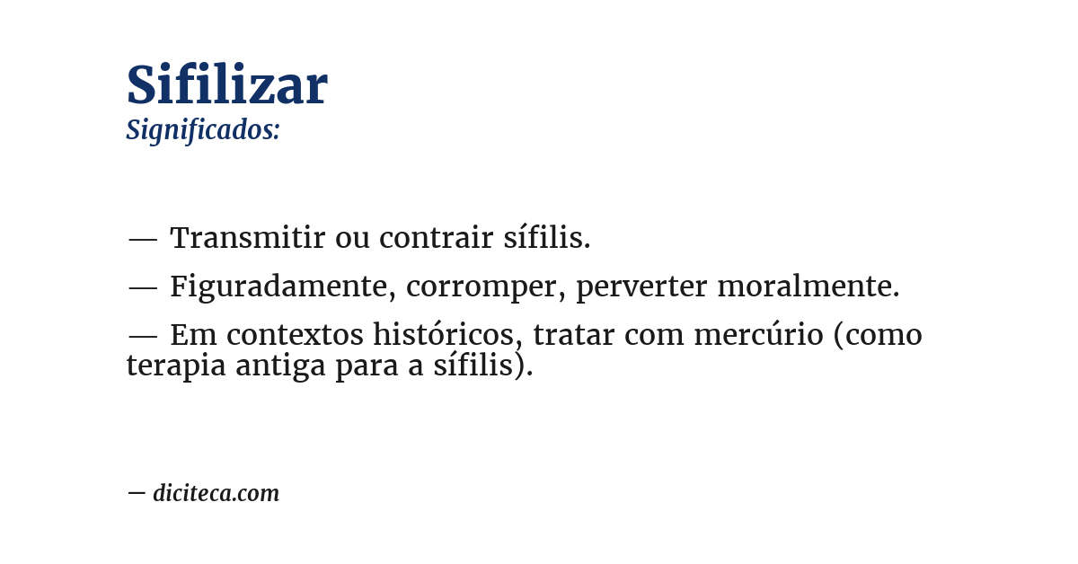 Significado de sifilizar