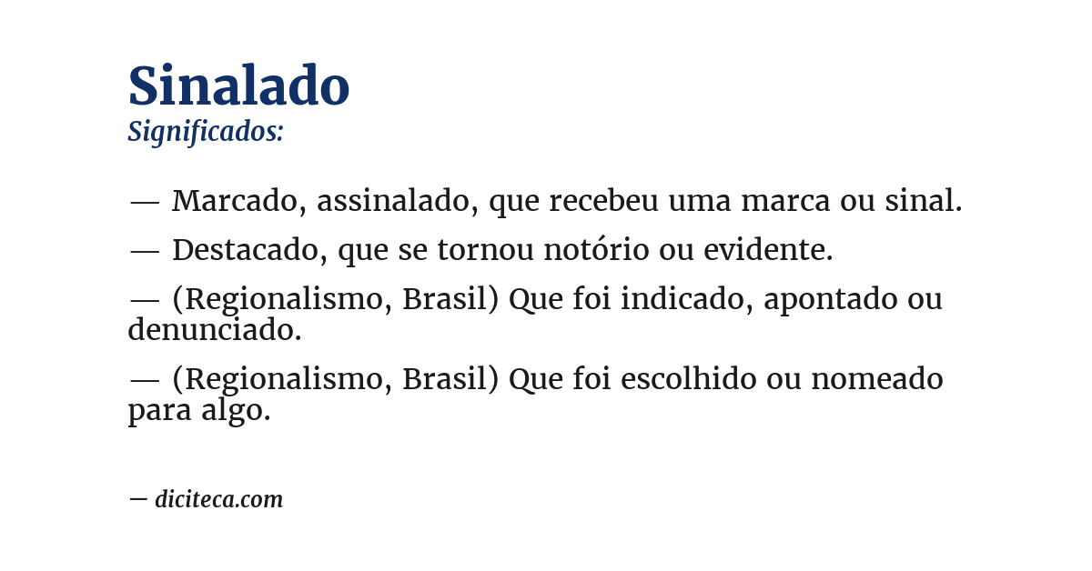 Significado de sinalado