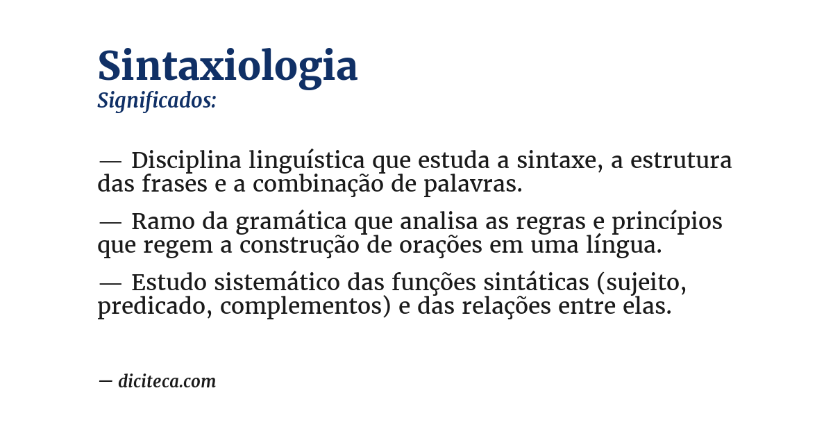 Significado de sintaxiologia