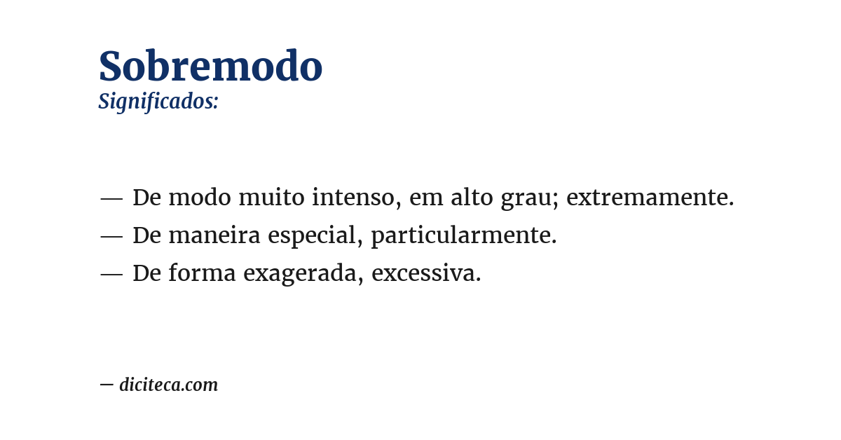 Significado de sobremodo